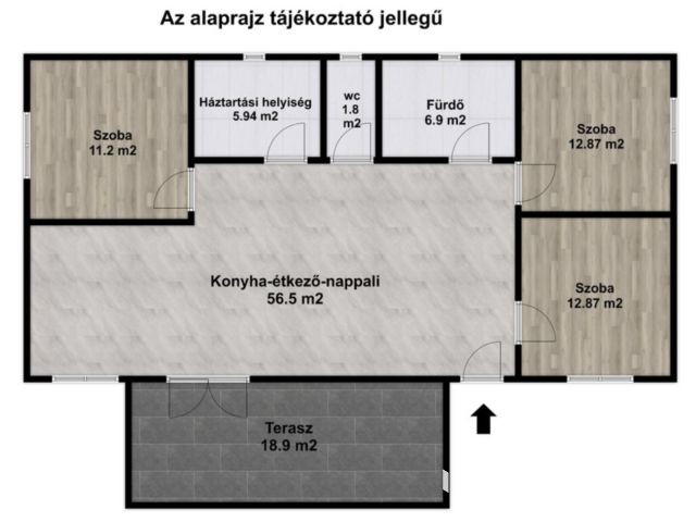 3 szobás, amerikai konyha-nappalis téglaház a belvárosban