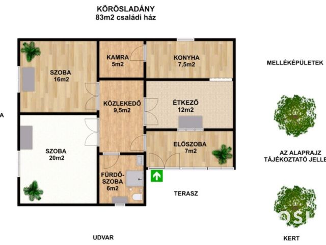 Központi helyen, részlegesen felújított, két szobás kockaház